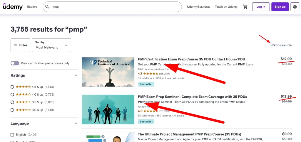 udemy pmp courses